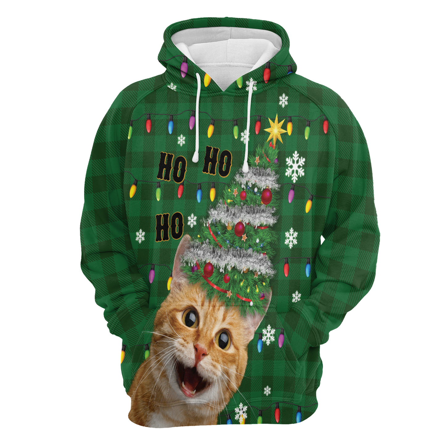 Cat Christmas Tree All Over Print Unisex Hoodie
