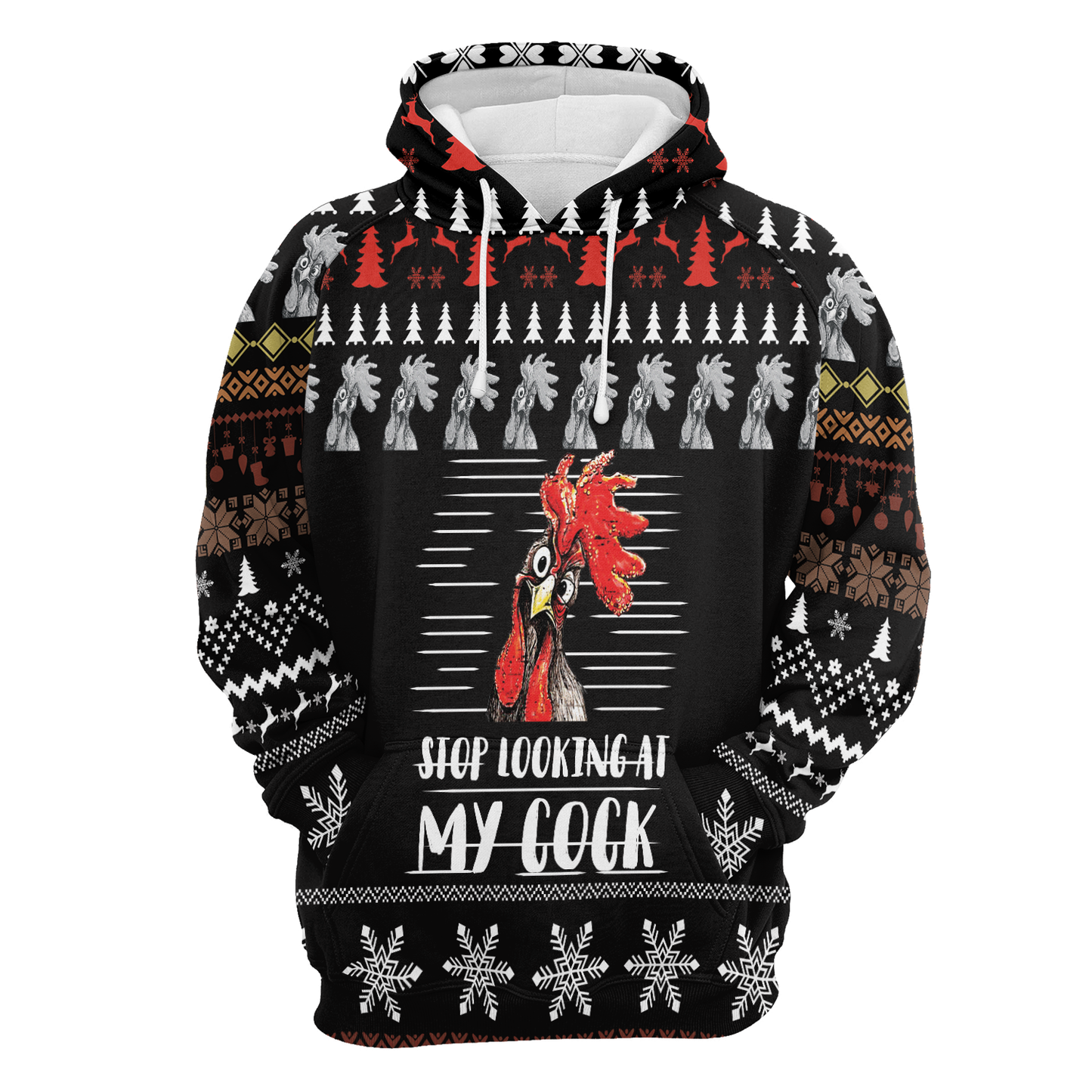 Stop Looking At My Cock All Over Print Unisex Hoodie