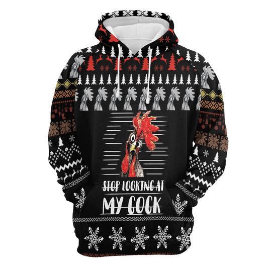 Stop Looking At My Cock All Over Print Unisex Hoodie