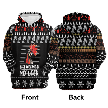 Stop Looking At My Cock All Over Print Unisex Hoodie