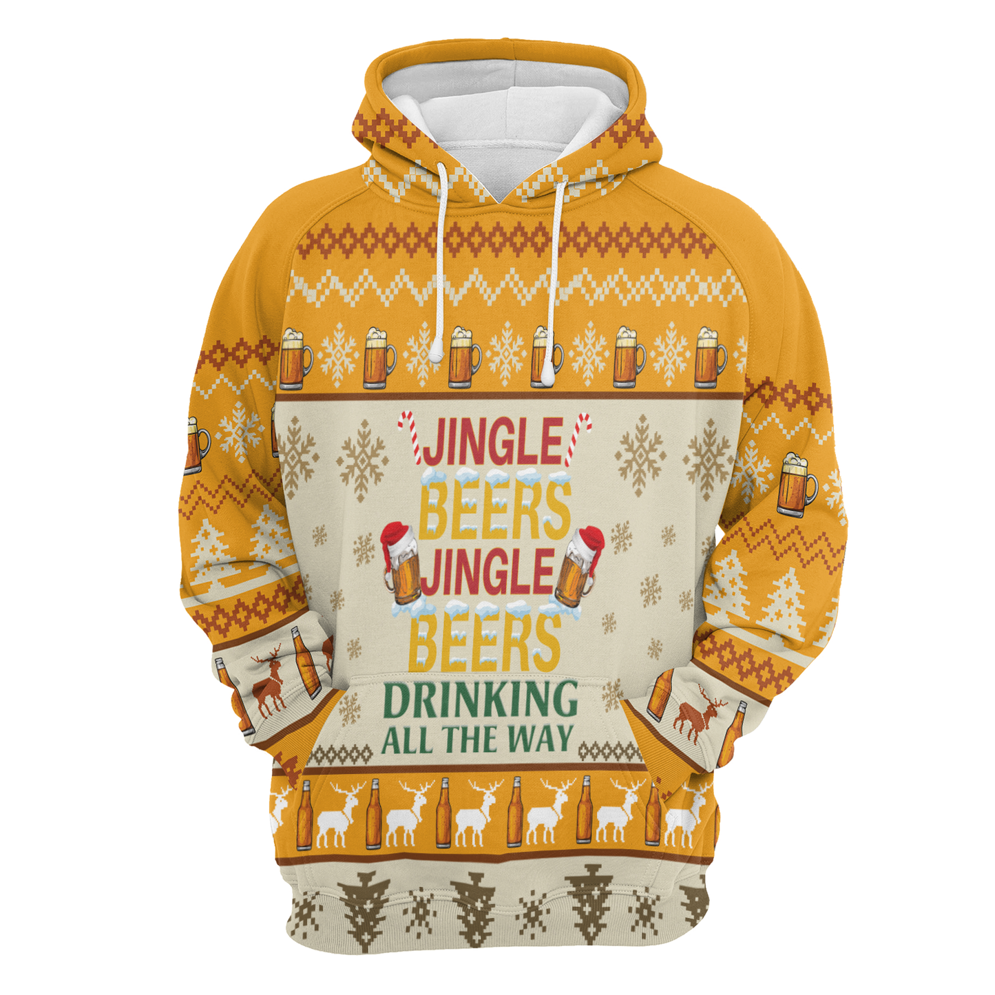 Jingle Beers All Over Print Unisex Hoodie