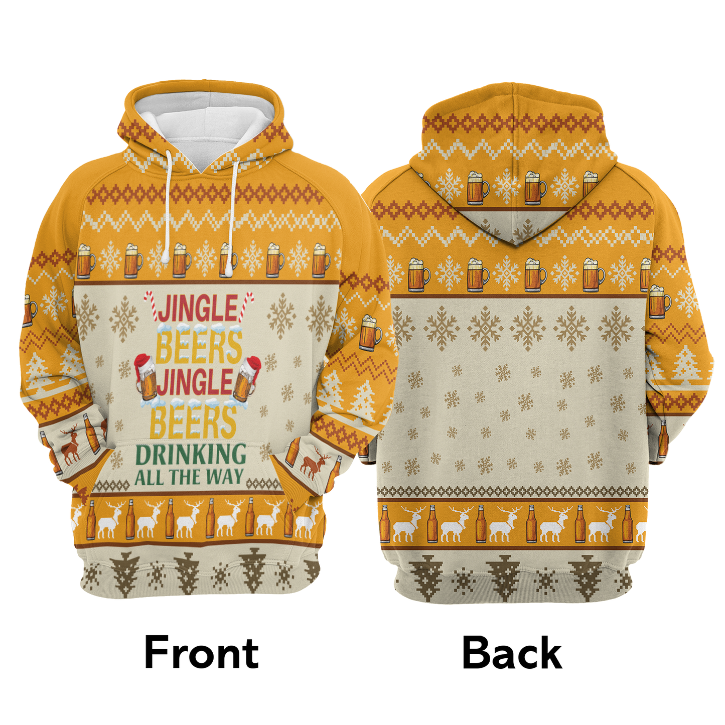 Jingle Beers All Over Print Unisex Hoodie