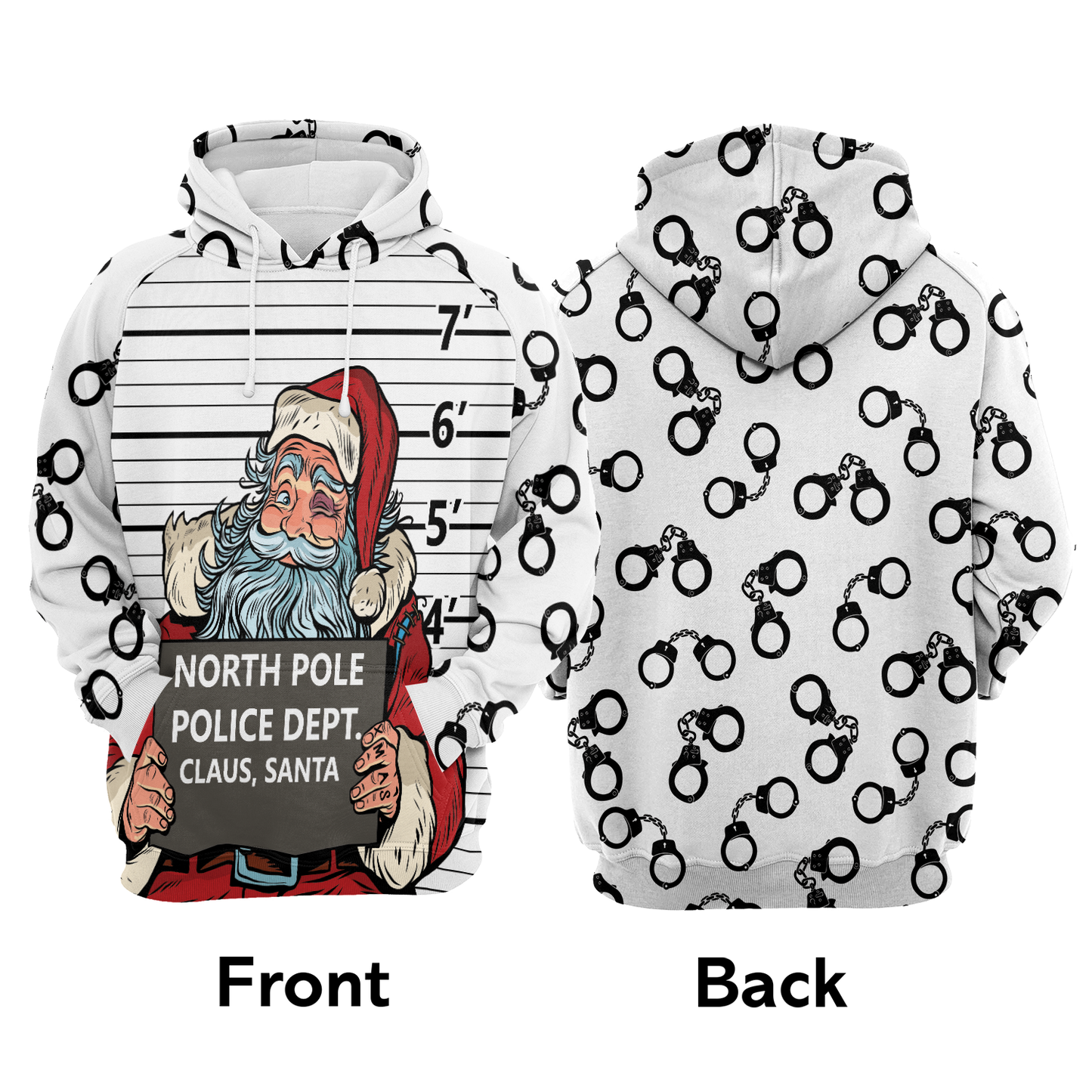Santa Claus Arrested By North Pole Police All Over Print Unisex Hoodie