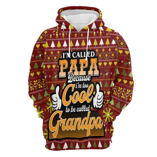 Papa Too Cool To Be Called Grandpa All Over Print Unisex Hoodie