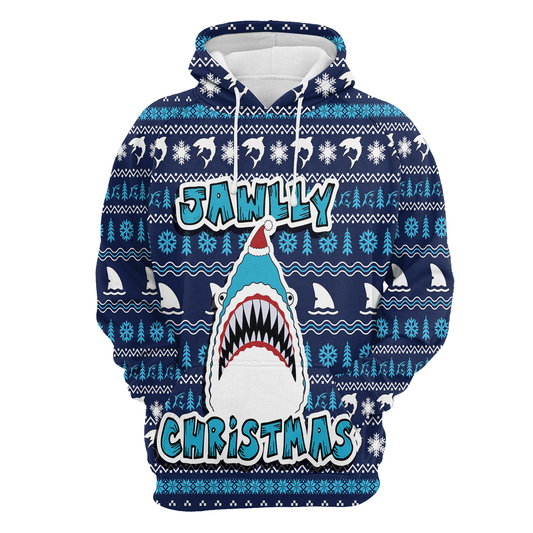 Shark Jawlly Christmas All Over Print Unisex Hoodie