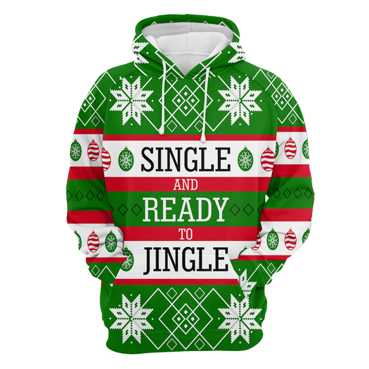Single And Ready To Jingle  All Over Print Unisex Hoodie