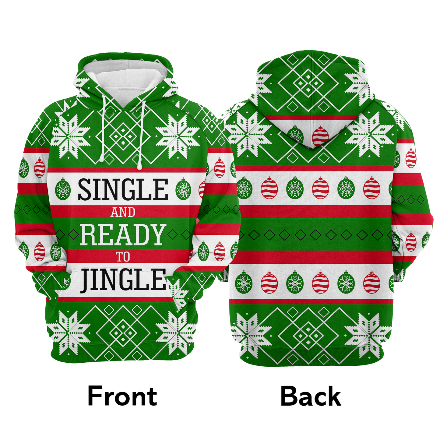 Single And Ready To Jingle  All Over Print Unisex Hoodie