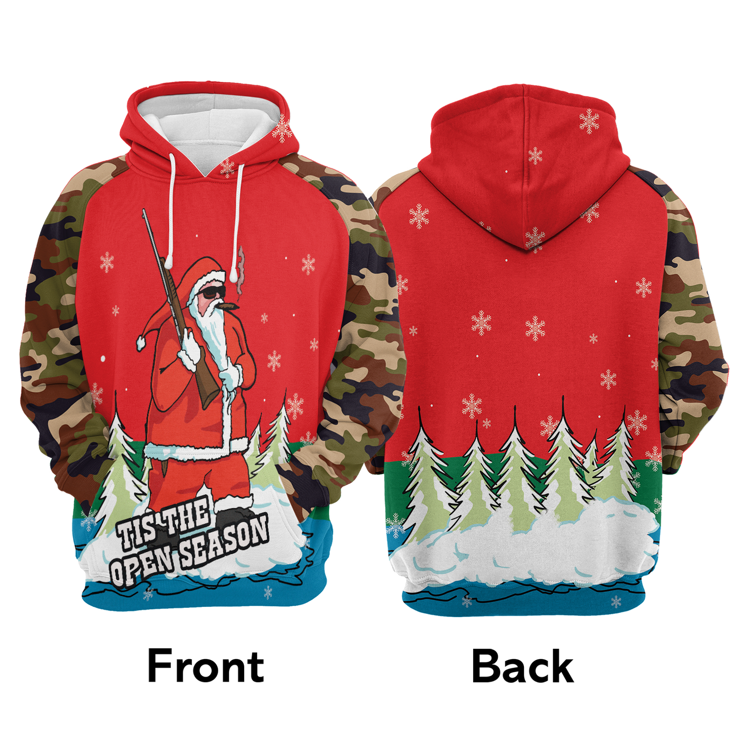 Santa Hunter All Over Print Unisex Hoodie