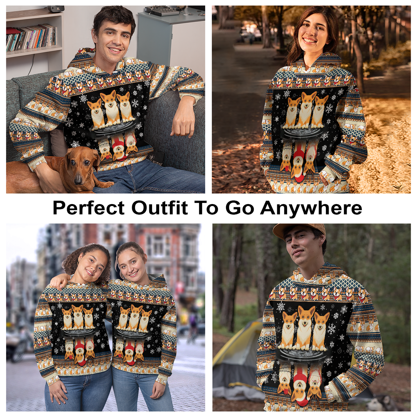 Pembroke Welsh Corgi All Over Print Unisex Hoodie