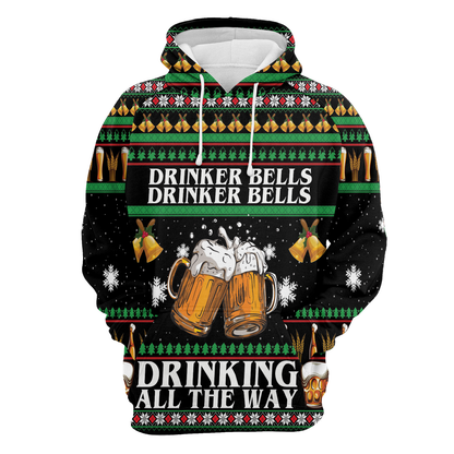 Drinker Bells All Over Print Unisex Hoodie