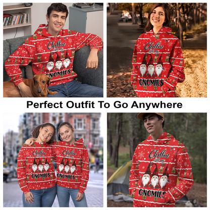 Chillin With My Gnomies All Over Print Unisex Hoodie