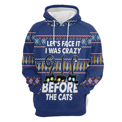 Crazy Cat All Over Print Unisex Hoodie