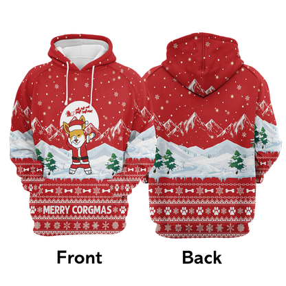 Corgi Merry Corgmas All Over Print Unisex Hoodie