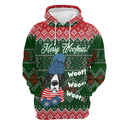 Great Dane Merry Woofmas All Over Print Unisex Hoodie
