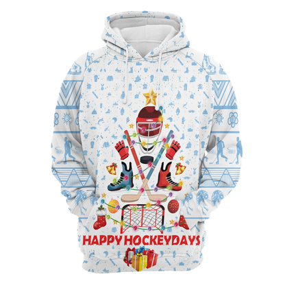 Happy Hockey Days All Over Print Unisex Hoodie