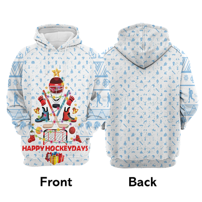 Happy Hockey Days All Over Print Unisex Hoodie