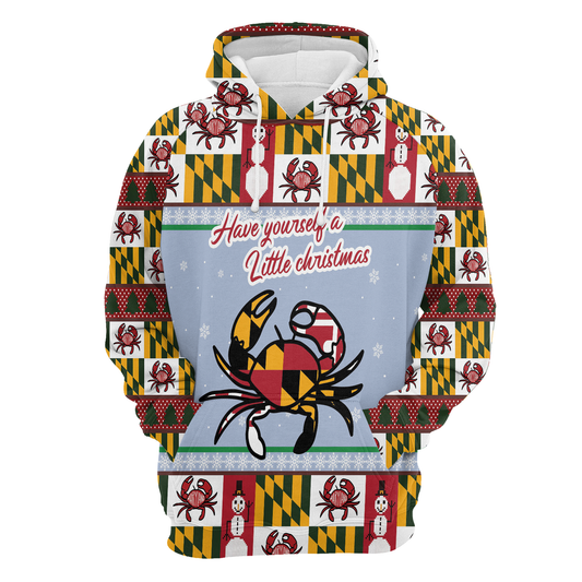 Maryland Symbols Christmas All Over Print Unisex Hoodie