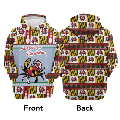 Maryland Symbols Christmas All Over Print Unisex Hoodie