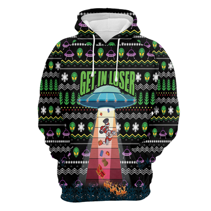 Alien Get In Loser All Over Print Unisex Hoodie