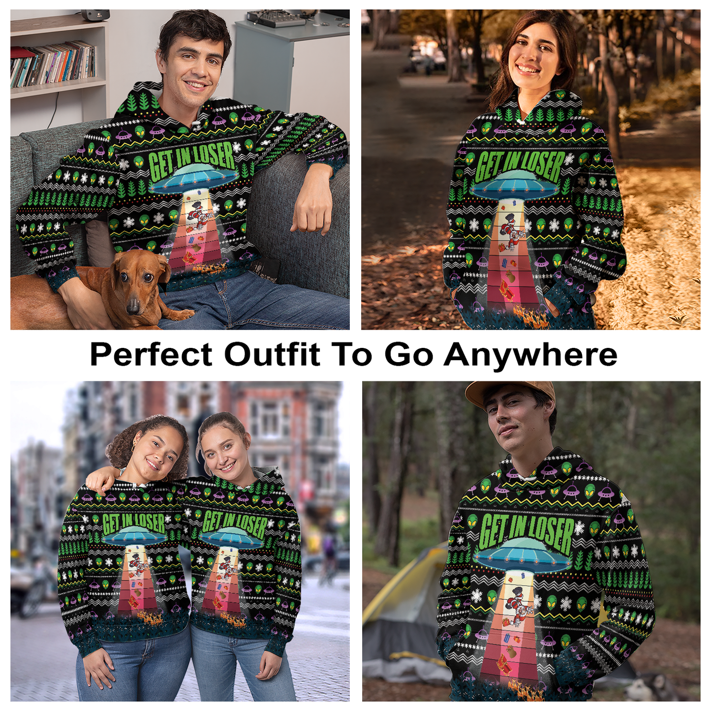 Alien Get In Loser All Over Print Unisex Hoodie