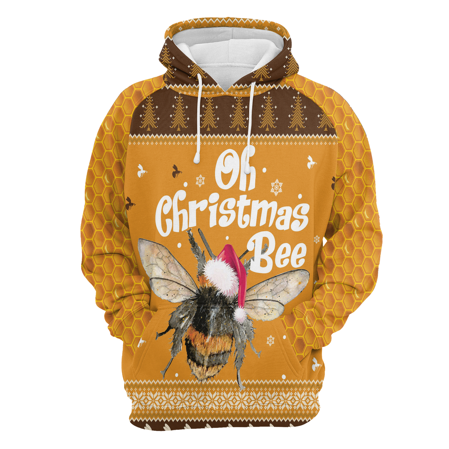 Oh Christmas Bee All Over Print Unisex Hoodie