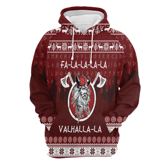 Fa-la-la-la-la Valhalla-la Viking All Over Print Unisex Hoodie