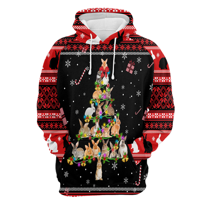 Rabbit Pine Christmas All Over Print Unisex Hoodie