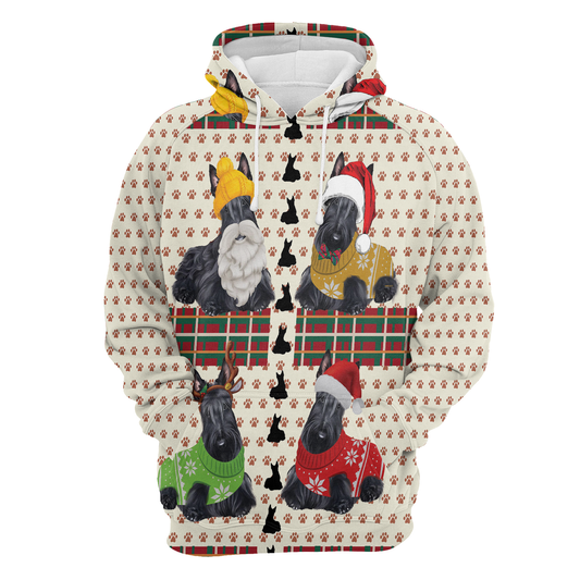 Scottish Terrier Christmas All Over Print Unisex Hoodie