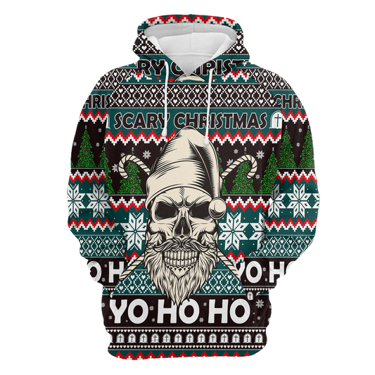 Skull Scary Christmas All Over Print Unisex Hoodie
