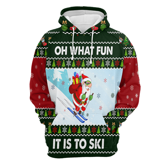 Skiing Oh What Fun All Over Print Unisex Hoodie