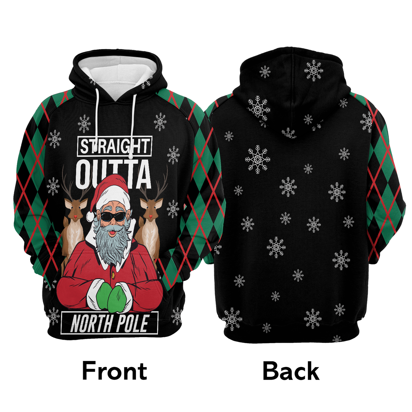 Santa Claus Straight Outta North Pole All Over Print Unisex Hoodie