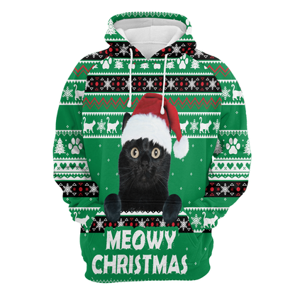 Meowy Black Cat All Over Print Unisex Hoodie