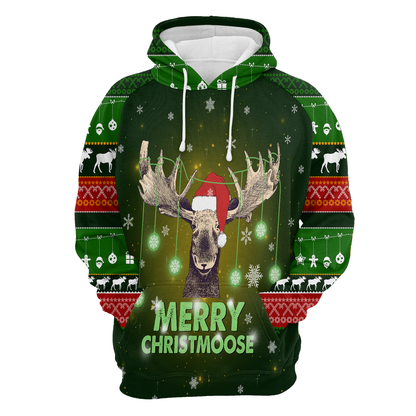 Merry ChristMoose All Over Print Unisex Hoodie