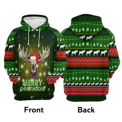 Merry ChristMoose All Over Print Unisex Hoodie