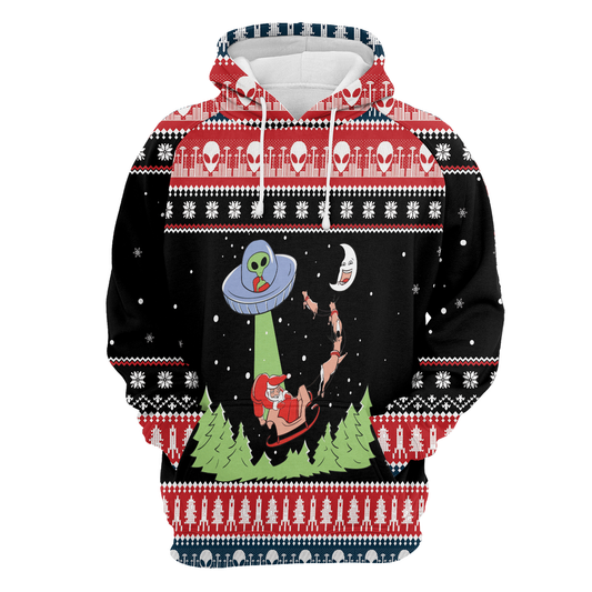 Alien Christmas All Over Print Unisex Hoodie