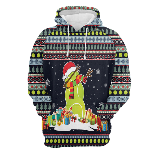 Tennis Snowman All Over Print Unisex Hoodie