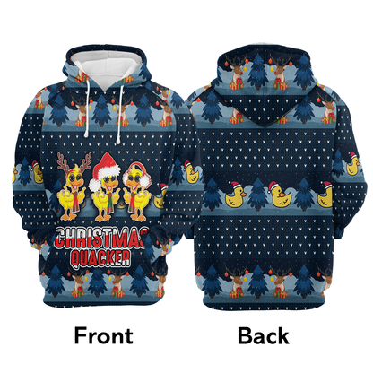 Duck Christmas Quacker All Over Print Unisex Hoodie