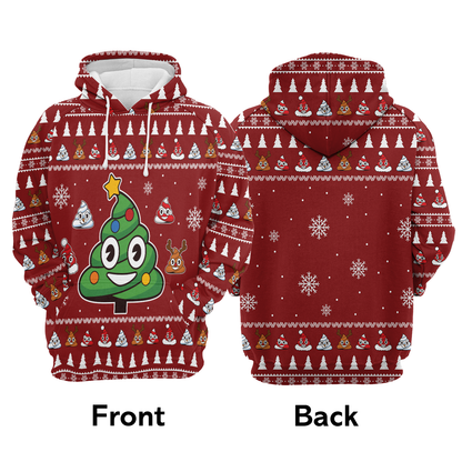 Poop Christmas Tree All Over Print Unisex Hoodie