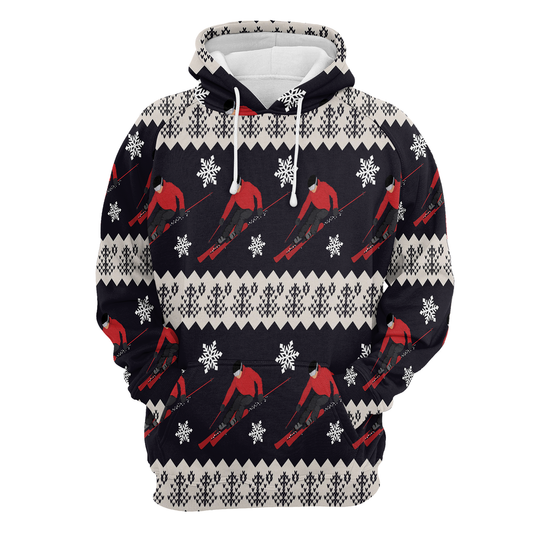 Winter Skiing All Over Print Unisex Hoodie