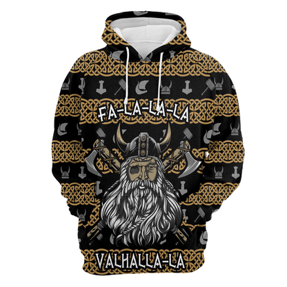Valhalla Fa La La La All Over Print Unisex Hoodie