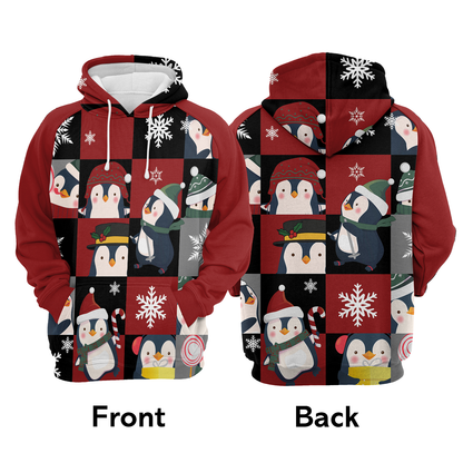Cute Penguin Christmas All Over Print Unisex Hoodie
