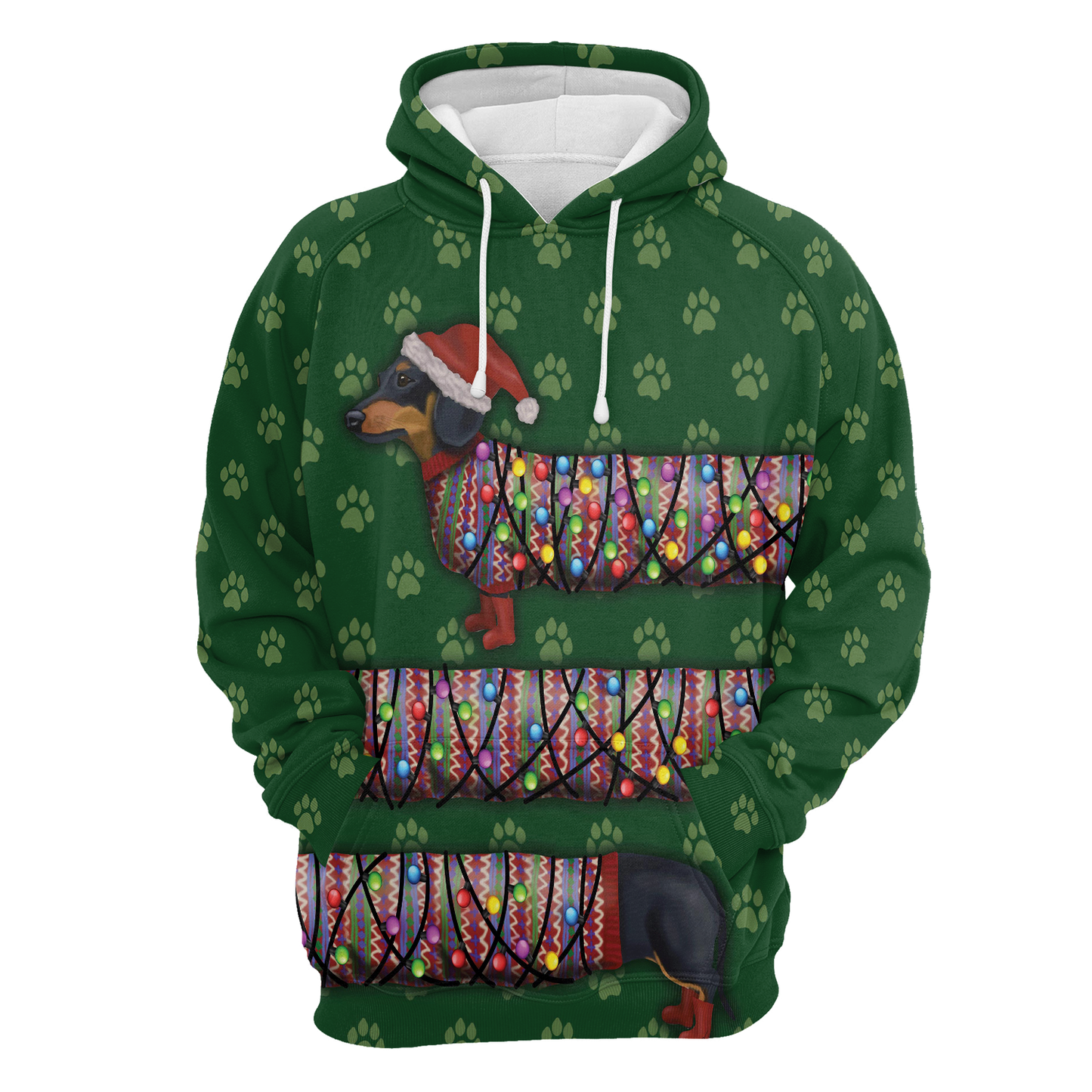 Dachshund Lights All Over Print Unisex Hoodie
