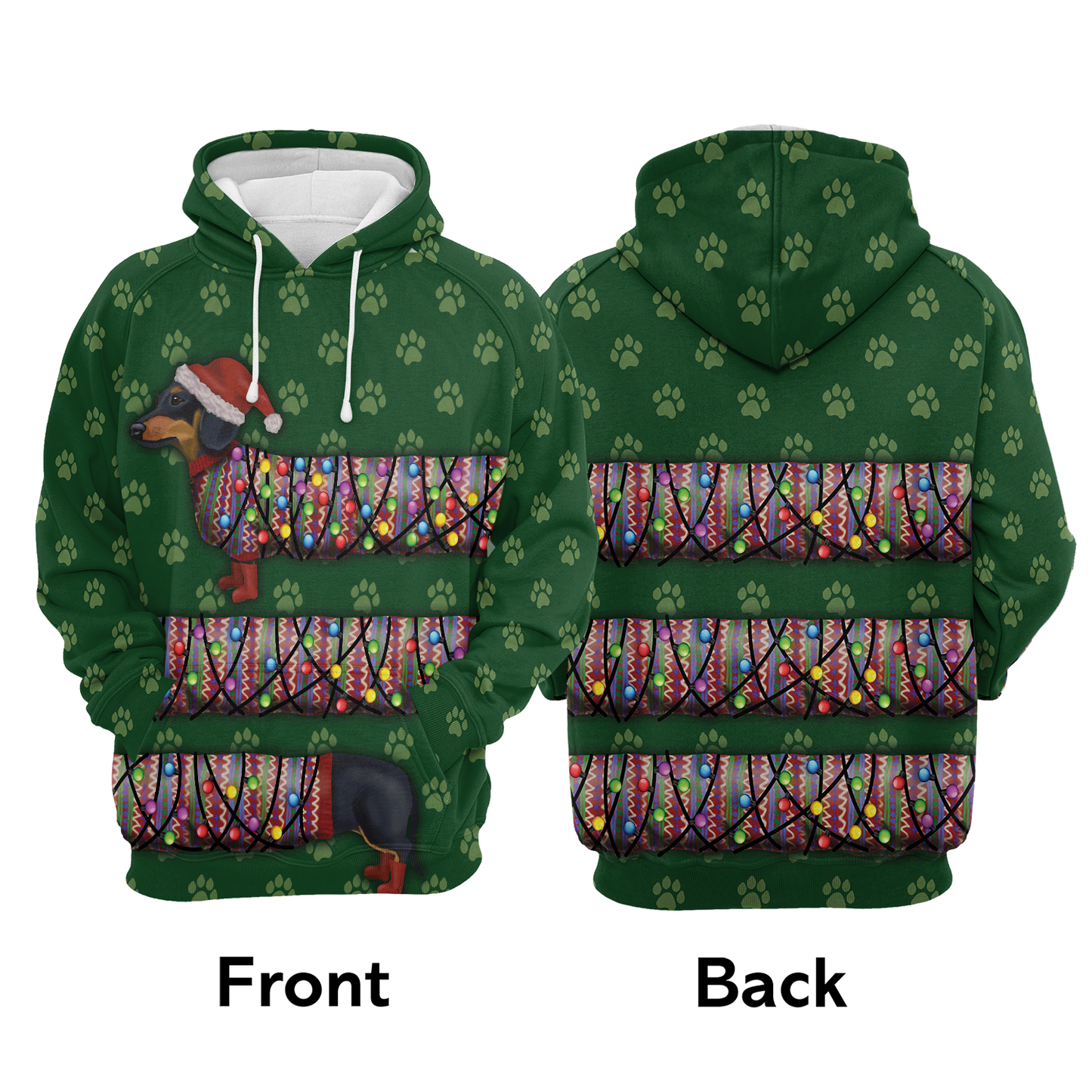 Dachshund Lights All Over Print Unisex Hoodie