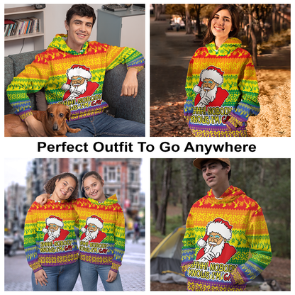Shhh! Nobody Knows I'm Gay All Over Print Unisex Hoodie
