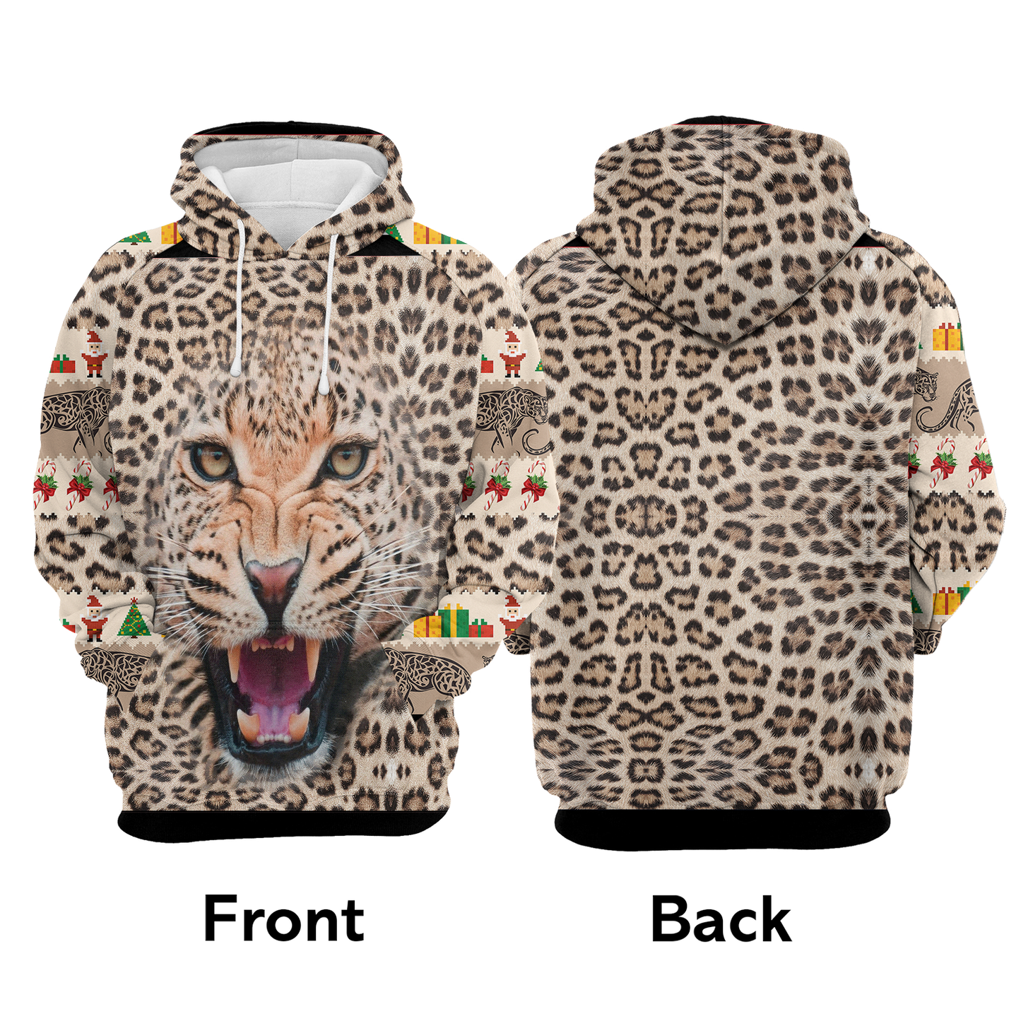 Leopard Face All Over Print Unisex Hoodie