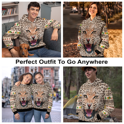 Leopard Face All Over Print Unisex Hoodie