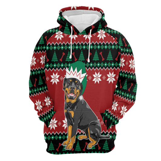 Cute Rottweiler All Over Print Unisex Hoodie