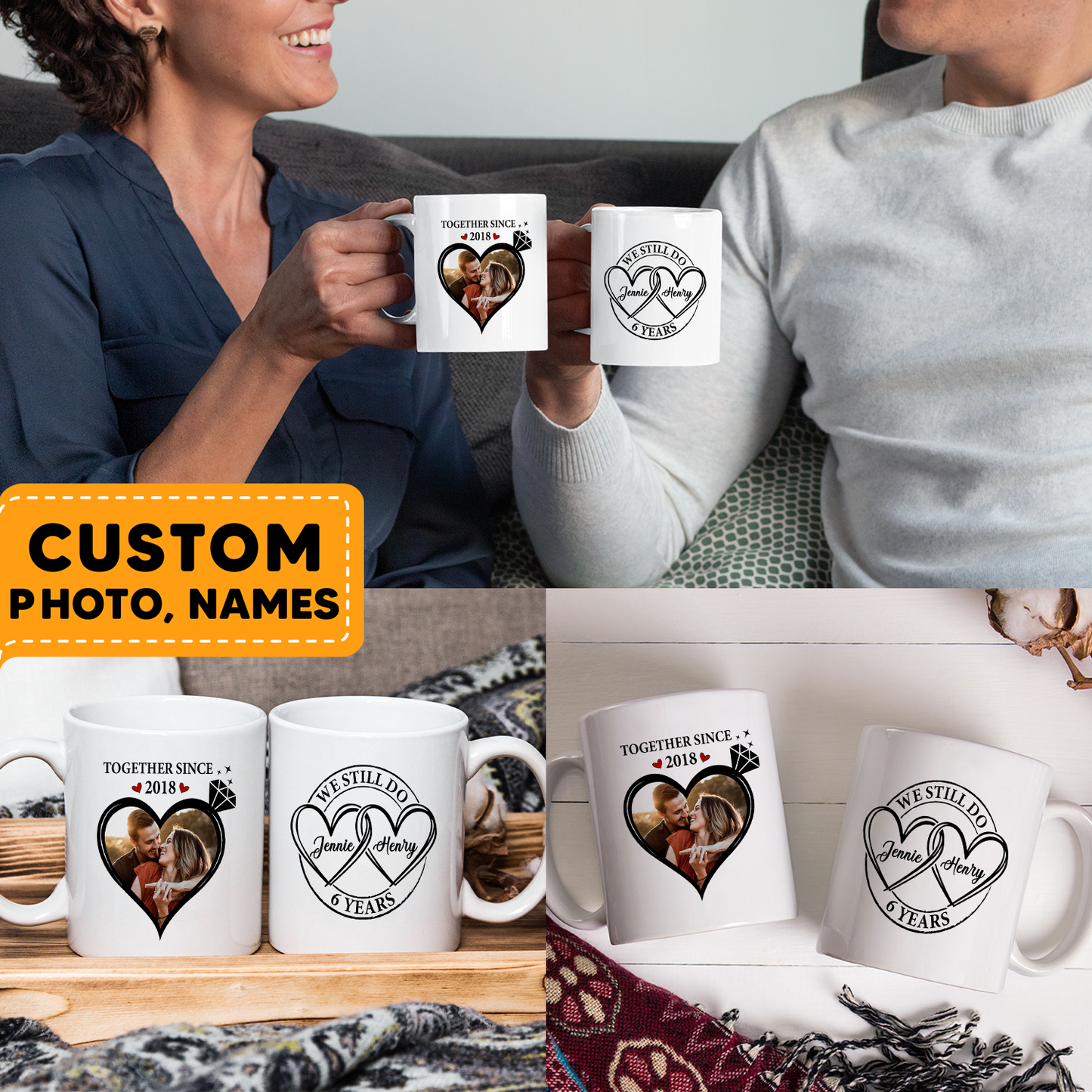 We Still Do Custom Name, Photo Couple Valentine Gifts Idea Coffee Mug