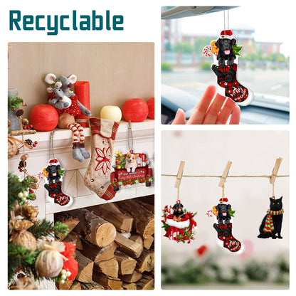 Black Labrador Tree Socks Acrylic Ornament