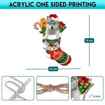 Wolf Tree Socks Acrylic Ornament